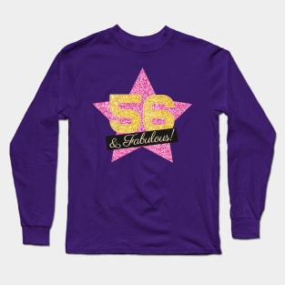 56th Birthday Gifts Women Fabulous - Pink Gold Long Sleeve T-Shirt